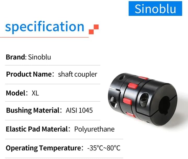 Sinoblu D54 L78 Bore 19-19mm 45 steel Flexible Elastic Shaft Coupling XL2 type Jaw coupling with elastomeric spider for medium and large equipment - Image 2
